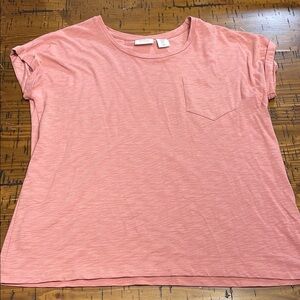 Sigrid Olsen Pink Cap Sleeve Boxy Tee